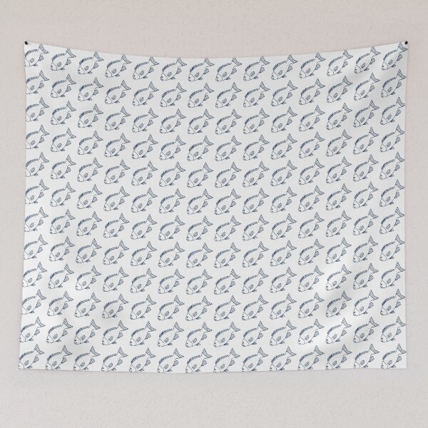 Item preview, Kawaii Bluefish in Ocean Blue and White designed and sold by fruttidimare.