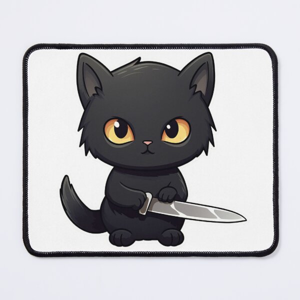 Item preview, Cute cat with knife Sticker designed and sold by NebNightsDesign.