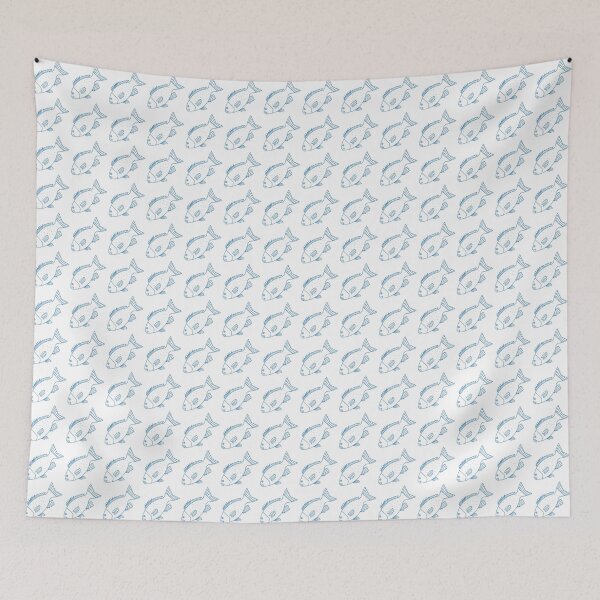 Item preview, Kawaii Bluefish in Vivid Blue and White designed and sold by fruttidimare.