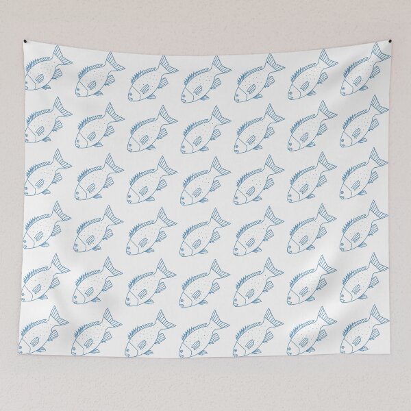 Item preview, Kawaii Bluefish in Vivid Blue and White designed and sold by fruttidimare.