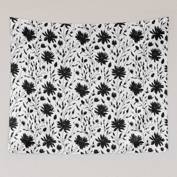 Item preview, Black and white floral seamless pattern designed and sold by Jayjaynaenae.