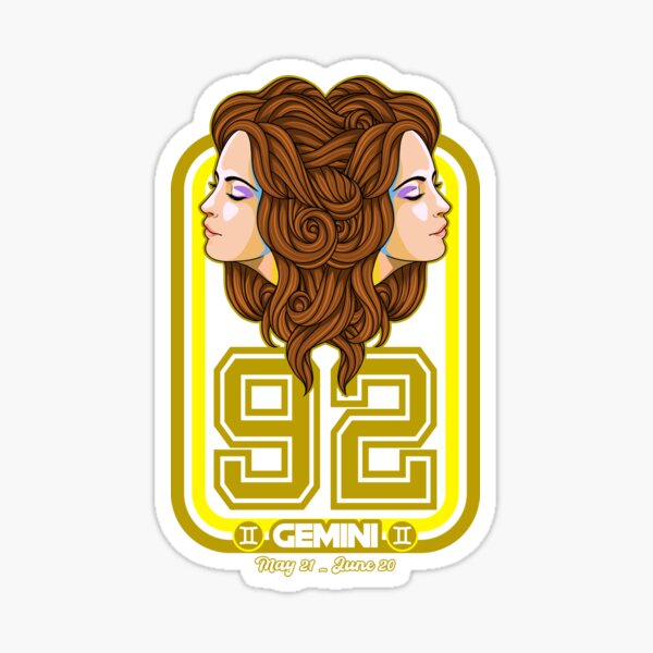 Gemini Born in 1992 Zodiac star sign horoscope Astrology Sticker