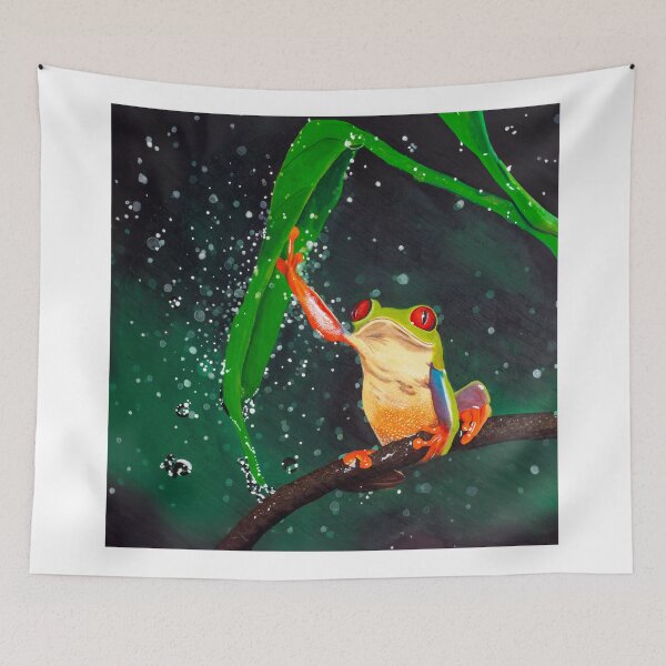 Item preview, "Frog Dancing in the Rain" designed and sold by Pintarrajearte.
