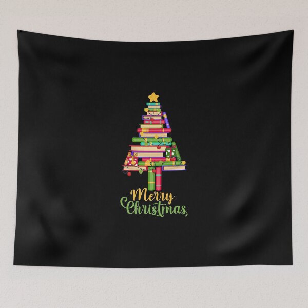 Item preview, Merry Christmas Book Tree Gift Librarian Teacher Book Lover  designed and sold by ArtMeetsPizza.