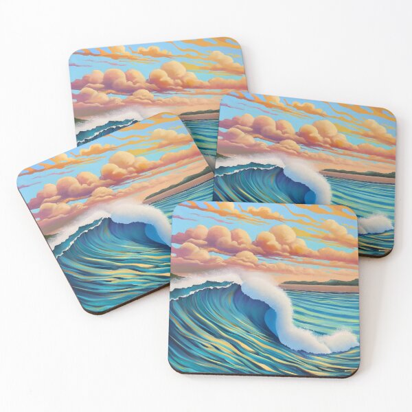Item preview, Blue wave and gold cloud designed and sold by SabyDigitalArt.