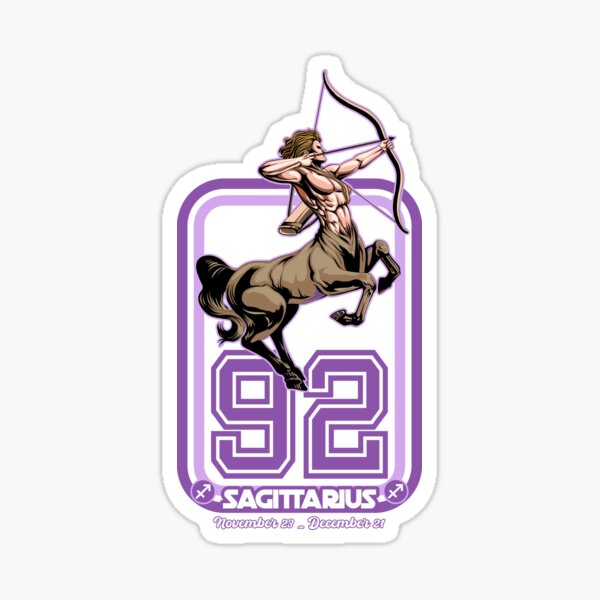 Sagittarius Born in 1992 Zodiac star sign horoscope Astrology Sticker