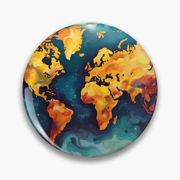 Item preview, World Map of Van Gogh Style designed and sold by Griffin Door.