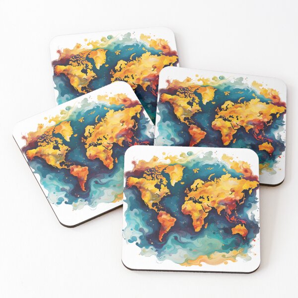 Item preview, World Map of Van Gogh Style designed and sold by Griffin Door.