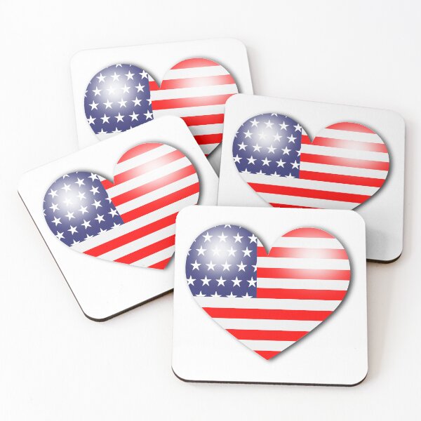 Item preview, Heart with USA flag designed and sold by ZeqArt.