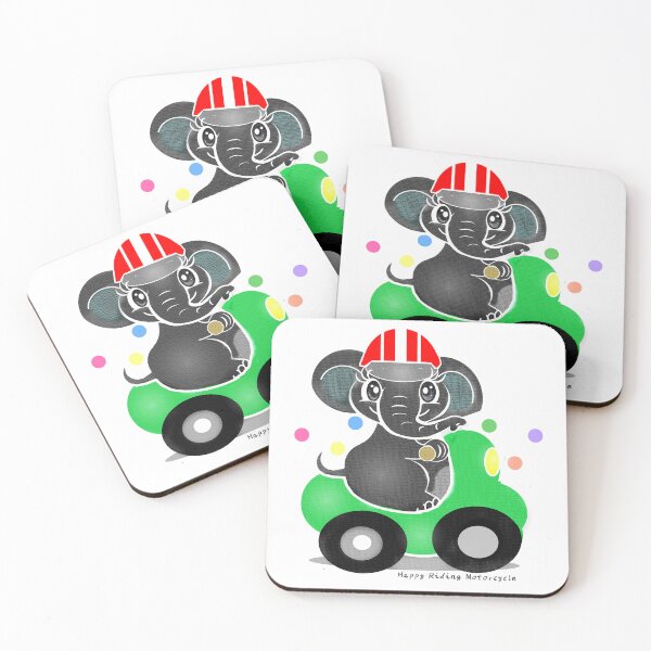 Item preview, Happy elephant riding motorcycle  designed and sold by Shirley cute art .