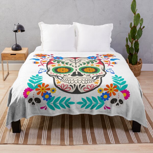 Item preview, Flowery Dia de Los Muertos Calavera - Day of the Dead Sugar Skull designed and sold by caFUNated.