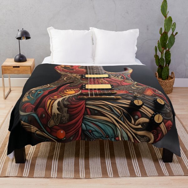 Item preview, Colorful abstract art guitar print designed and sold by dcrc.