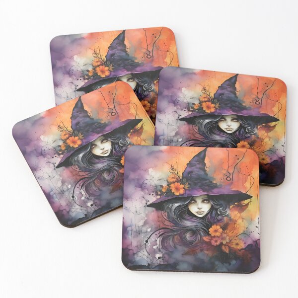Item preview, alcohol ink halloween witch art designed and sold by dcrc.