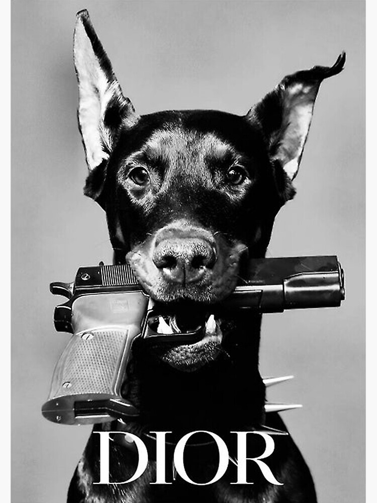 Thumbnail 3 of 3, Poster, dog-gun black white designed and sold by guerradanie.
