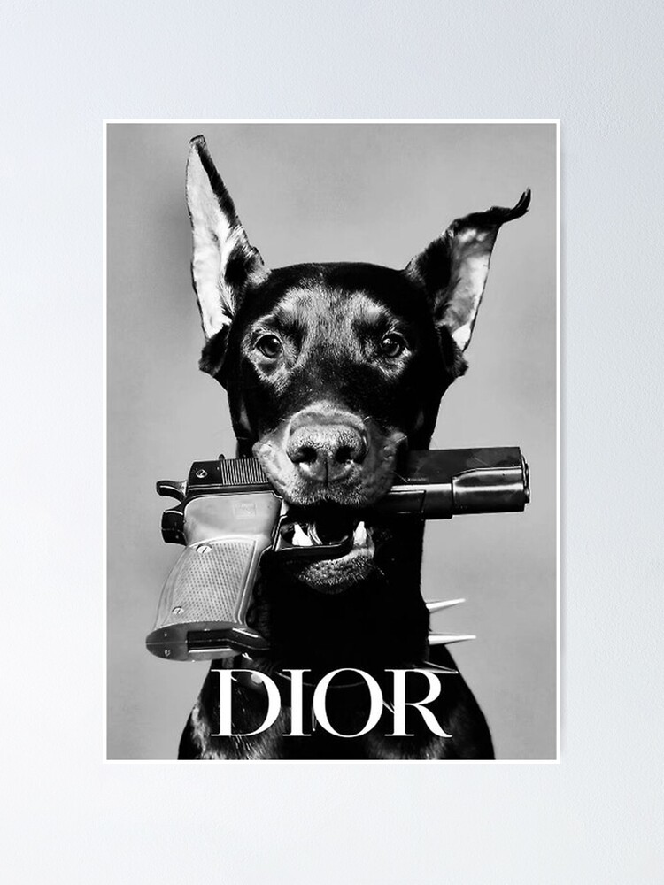 Thumbnail 1 of 3, Poster, dog-gun black white designed and sold by guerradanie.