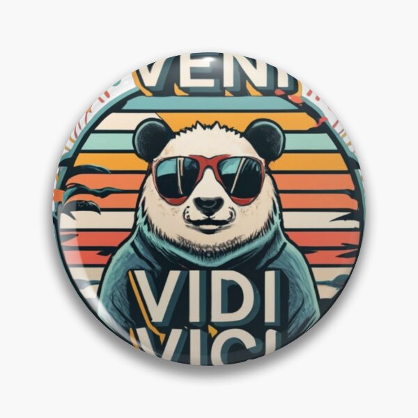 Item preview, Strong Boss Spirit Panda with Sunglasses VENI VIDI VICI Julius Caesar Quote designed and sold by gyrate.