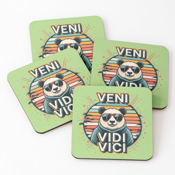 Item preview, Strong Boss Spirit Panda with Sunglasses VENI VIDI VICI Julius Caesar Quote  designed and sold by gyrate.