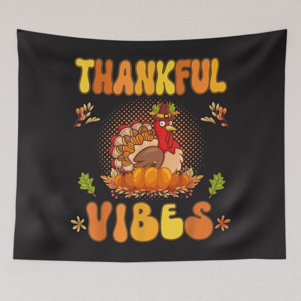 Item preview, Retro Groovy Thankful Vibes Turkey Fall Thanksgiving designed and sold by William Parker.