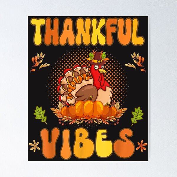 Item preview, Retro Groovy Thankful Vibes Turkey Fall Thanksgiving designed and sold by William Parker.