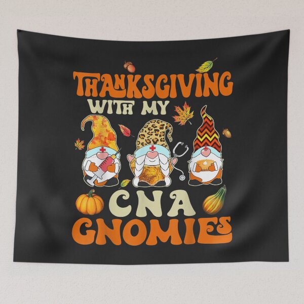 Item preview, Retro Groovy Thanksgiving With My CNA Gnomies Nurse Gnome designed and sold by William Parker.
