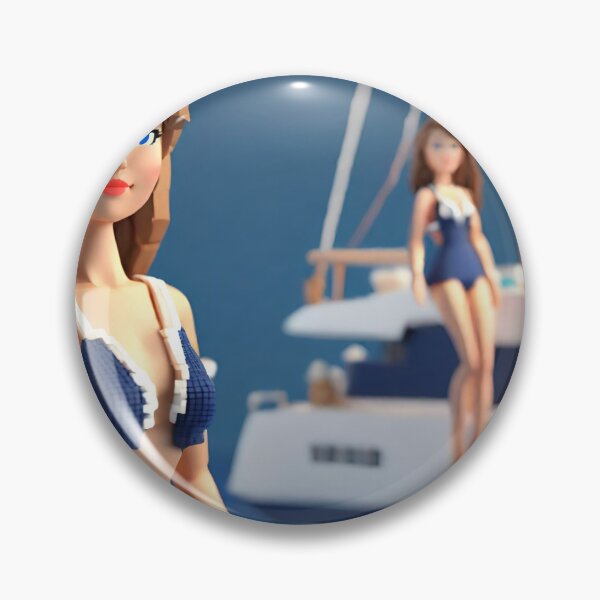 Item preview, doll looking girl wearing nice navy blue dress on a yacht designed and sold by thebitsinc.
