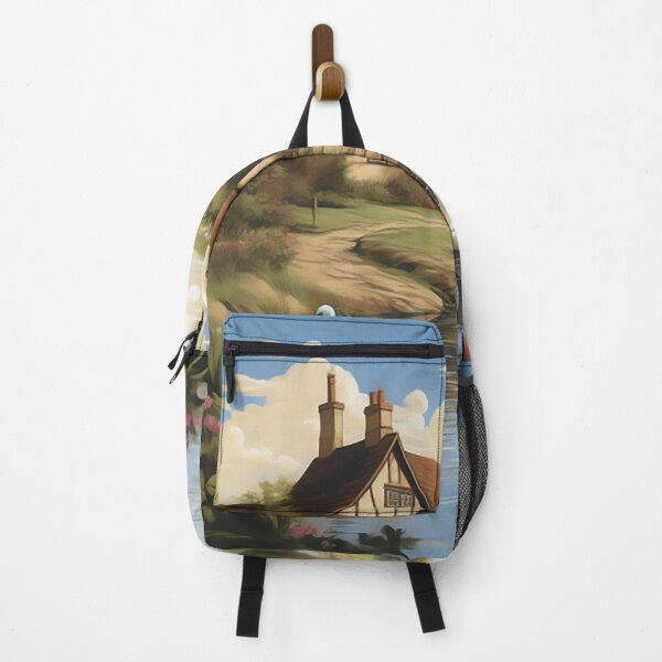 Item preview, Sunny British Countryside: Sketch-Styled Cottage & Swans designed and sold by PaintbrushPlace.