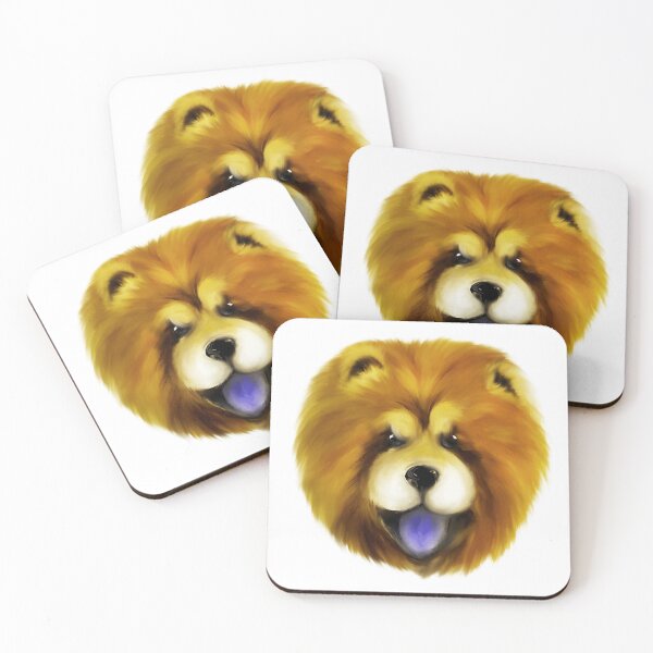 Item preview, Fluffy Chow Chow dog acrylic painting designed and sold by Funsize-Art.