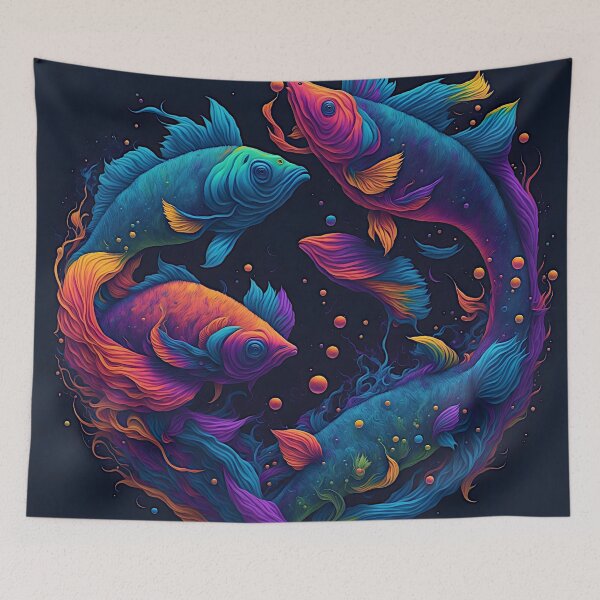 Item preview, "Vibrant Pisces Vector Art: An Illustration Bursting with Color on a T-Shirt Canvas" designed and sold by Best-Art-32.