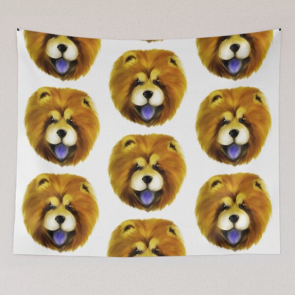 Item preview, Fluffy Chow Chow dog acrylic painting designed and sold by Funsize-Art.