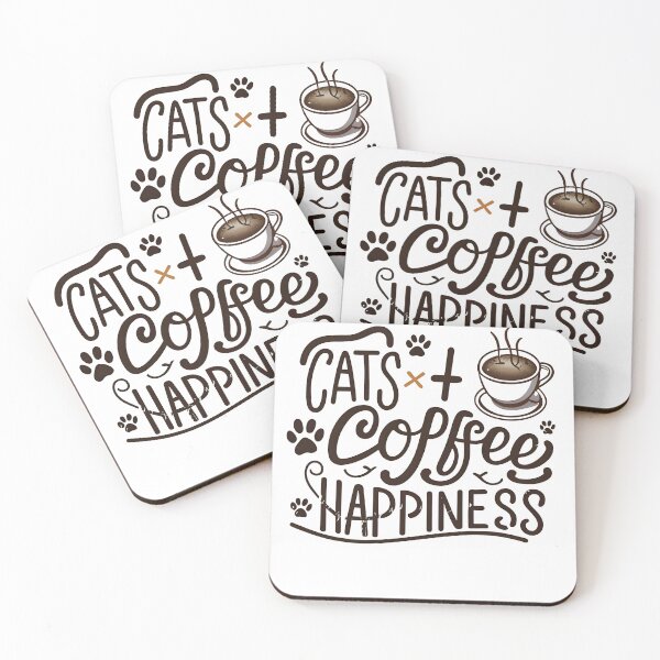 Item preview, Cats + Coffee = Happiness, Cat lover gift, Coffee lover gift, Cats and coffee design. designed and sold by im9creative.