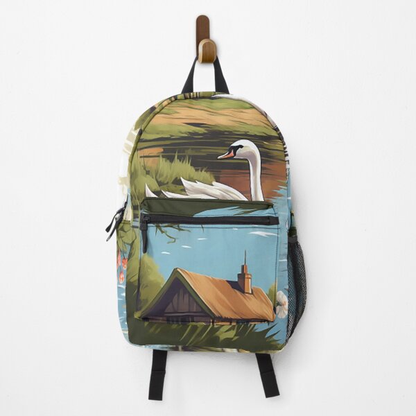 Item preview, Idyllic British Countryside: Springtime Cottage & Swans Sketch designed and sold by PaintbrushPlace.