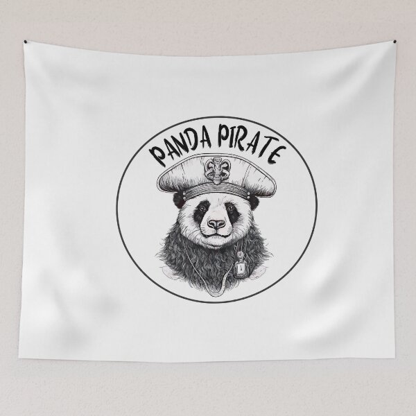 Item preview, Panda Pirate.Red Panda Pirates Outline Mascot Design designed and sold by Anastasiia Yurevych.