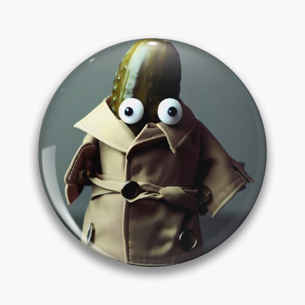 Item preview, Pickle in a Trench Coat with Googly Eyes designed and sold by GokaiRedbubble.