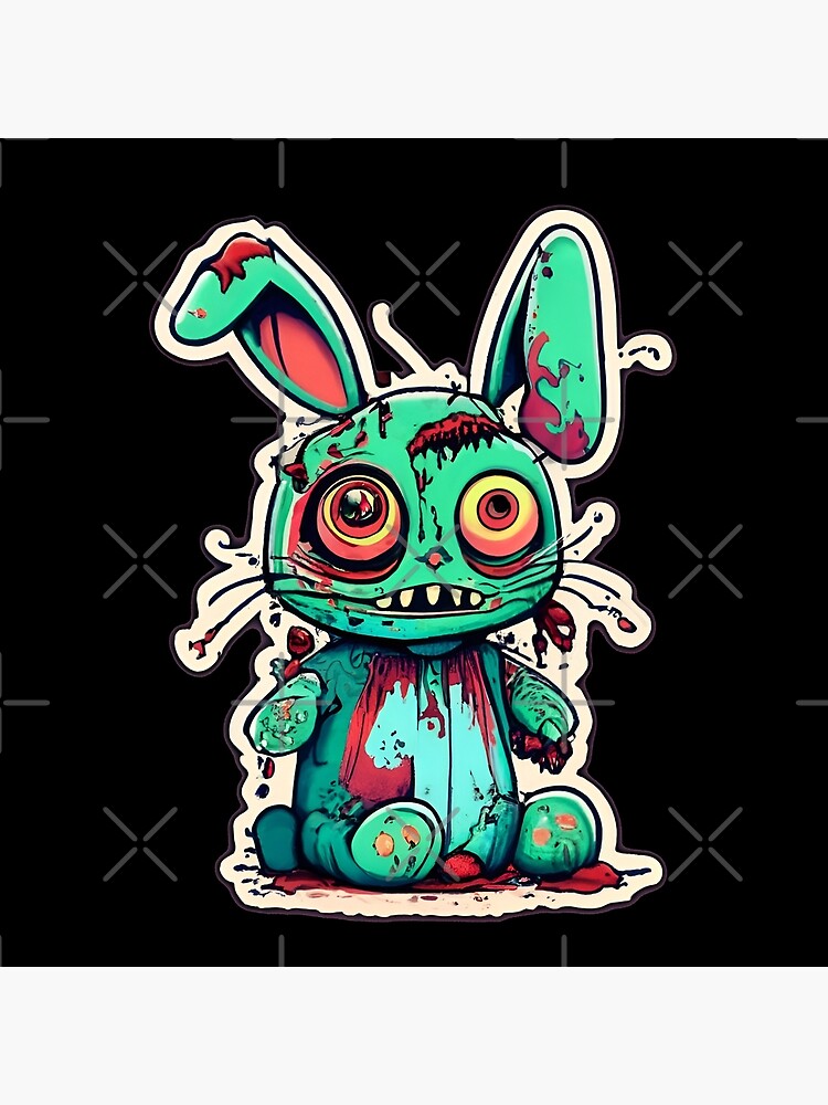 Zombie Bunny v03 Wood Print