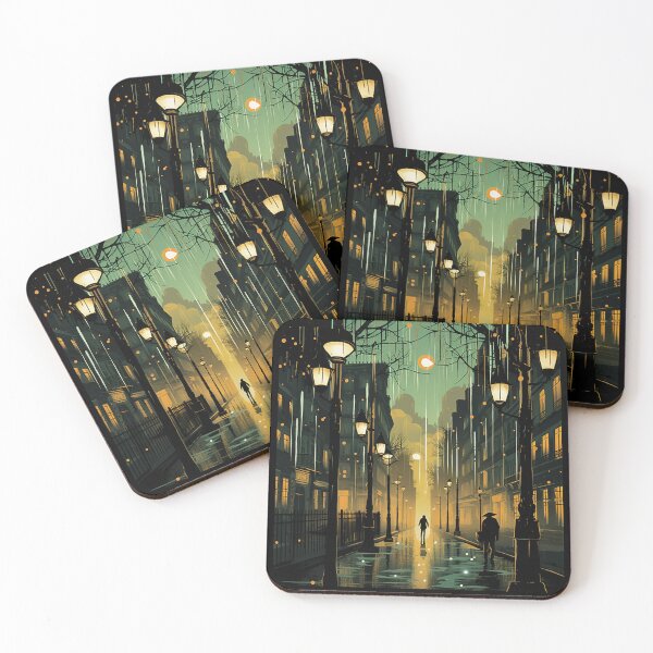 Item preview, Parisian Elegance: Rainy Evening Art Deco Illustration designed and sold by PaintbrushPlace.