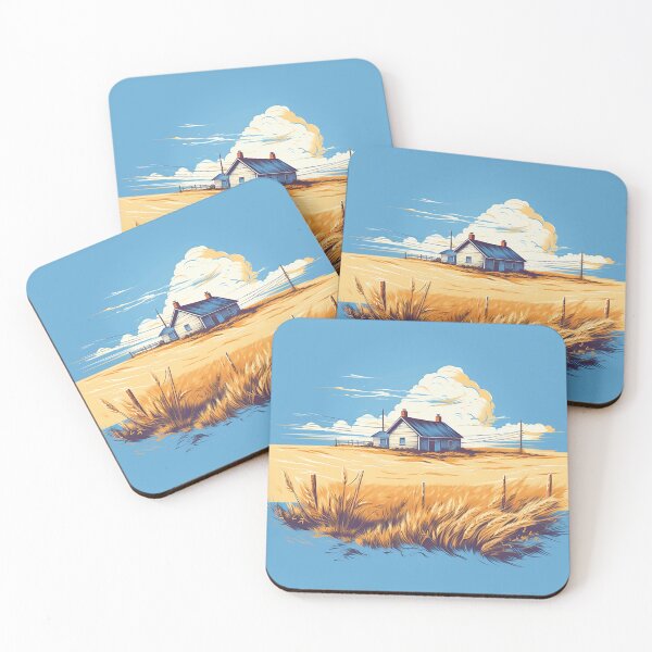 Item preview, Tranquil Harmony: Minimalist American Prairie Farmhouse Art designed and sold by PaintbrushPlace.