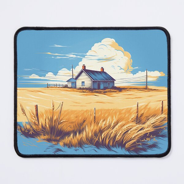 Item preview, Tranquil Harmony: Minimalist American Prairie Farmhouse Art designed and sold by PaintbrushPlace.