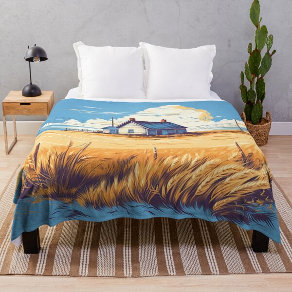 Item preview, Tranquil Harmony: Minimalist American Prairie Farmhouse Art designed and sold by PaintbrushPlace.