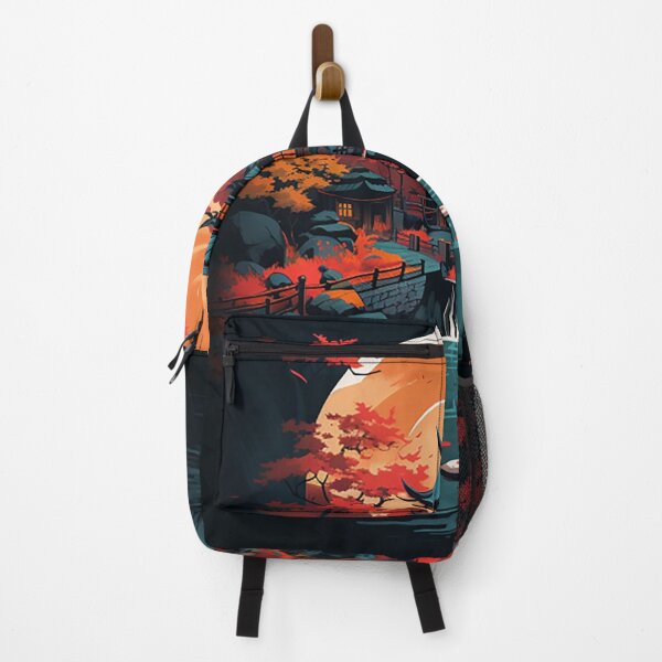 Item preview, Enchanting Tranquility: Autumnal Japanese Village Digital Art designed and sold by PaintbrushPlace.