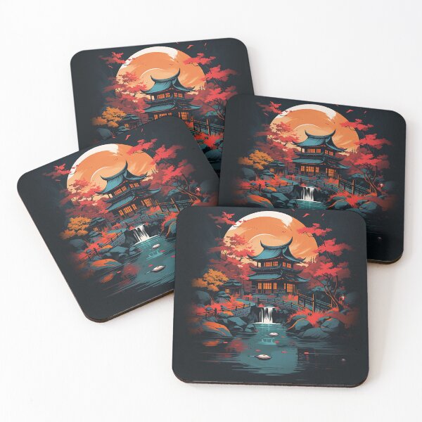 Item preview, Enchanting Tranquility: Autumnal Japanese Village Digital Art designed and sold by PaintbrushPlace.