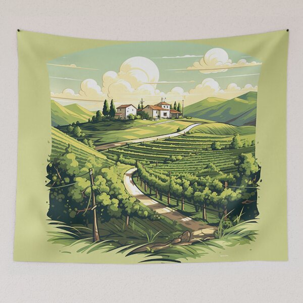Item preview, Sunny Elegance: Italian Vineyard Villa Concept Art designed and sold by PaintbrushPlace.