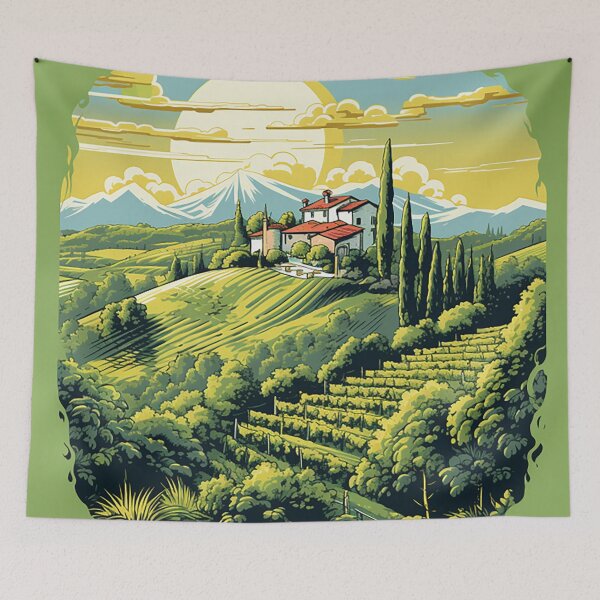 Item preview, Sunny Elegance: Italian Vineyard Villa Concept Art designed and sold by PaintbrushPlace.