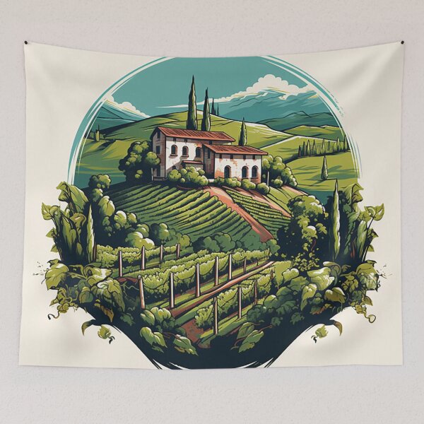 Item preview, Sunny Elegance: Italian Vineyard Villa Concept Art designed and sold by PaintbrushPlace.