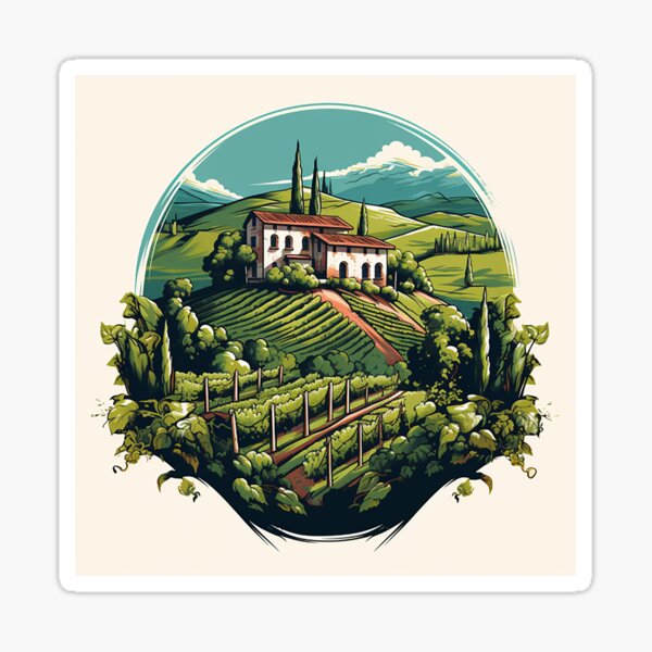 Item preview, Sunny Elegance: Italian Vineyard Villa Concept Art designed and sold by PaintbrushPlace.