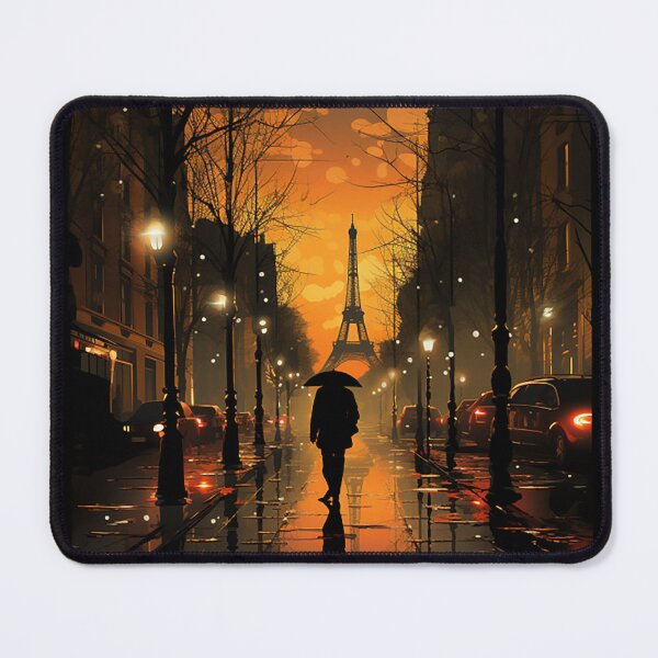 Item preview, Enchanting Paris: Art Deco Illustration of Rainy Evening Street designed and sold by PaintbrushPlace.