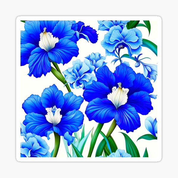 Item preview, Abstract Tropical Iris Flowers Pattern designed and sold by LanaGustavsson.