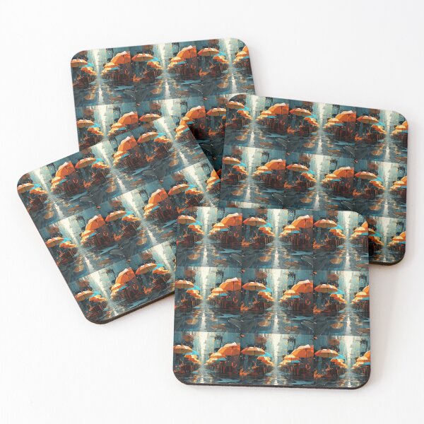 Item preview, Rainy day umbrellas and puddles  designed and sold by KornUHD.