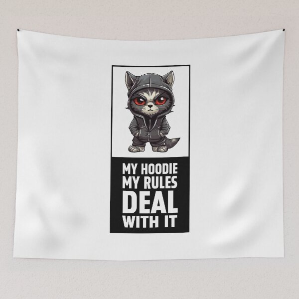 Item preview, Black Cat, Cat with hoodie, cat rules designed and sold by maxleengraphix.