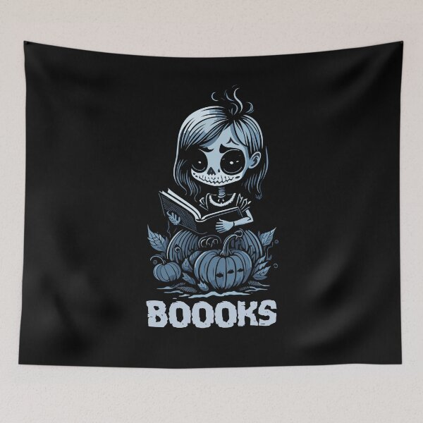 Item preview, Boooks Skeleton Girl Reading a Book Halloween Ghost Girl designed and sold by Peculiarts.