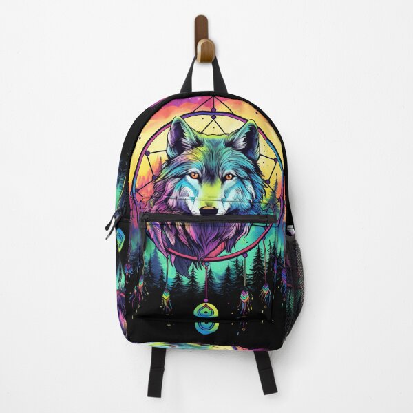 Item preview, Wolf Northern Light Aurora Borealis Scenery Mountains Rivers Trees designed and sold by NLTees.